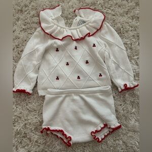 Janie & Jack knit cherry sweater set